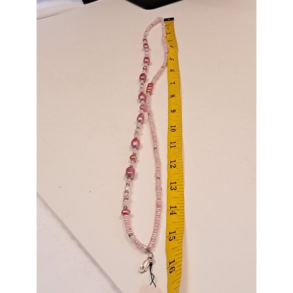 Peyote Bird Free Pink Tones Freshwater Pearls Beaded 2 Strand Necklace 16" NWT - Picture 5 of 6